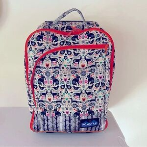 Kavu RARE Rolling Carry On Luggage & Matching Rope Sling Bag Whimsical Animals